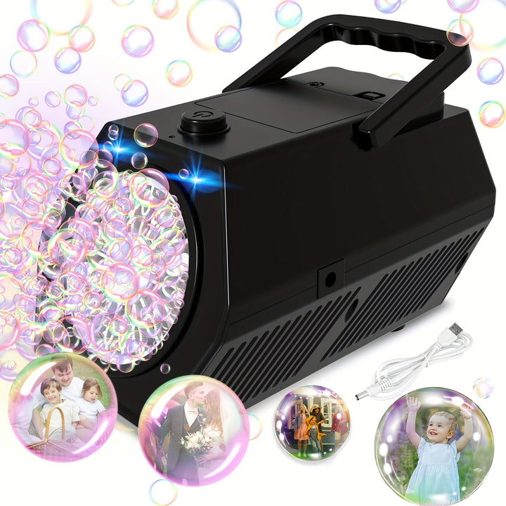 Upgrade Bubble Machine Automatic Bubble Blower With 2 Speed Levels 20000 Bubbles Per Minute Portable Bubble Machine Toys Operated By Plugin Or Batteries For Indoor Outdoor Birthday Parties