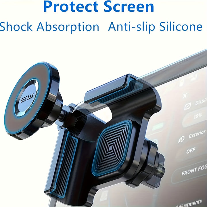 Magnetic Car Phone Holder  Adjustable Strong Grip Mount for Tesla Model 3  Y Durable PC Material Ideal for Electric Vehicles
