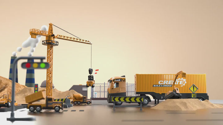 Super Large Alloy Container Engineering Vehicle Set Toy Container Large Crane Model Boy Christmas Gift