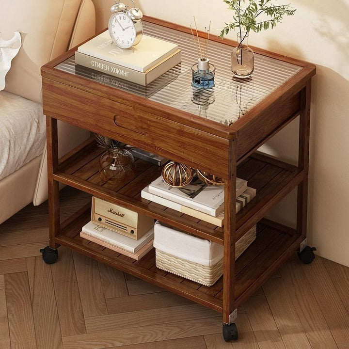 Modern Wooden Side Table with Drawer  2IFN