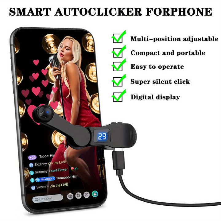 Smartphone Live Streaming Clicker Tool  Quick Tap Simulation for Gaming Rewards  Interactive Tasks