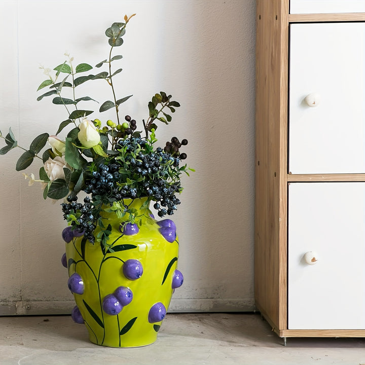 Tropical Handcrafted Embossed Fruit Vase  C2NK