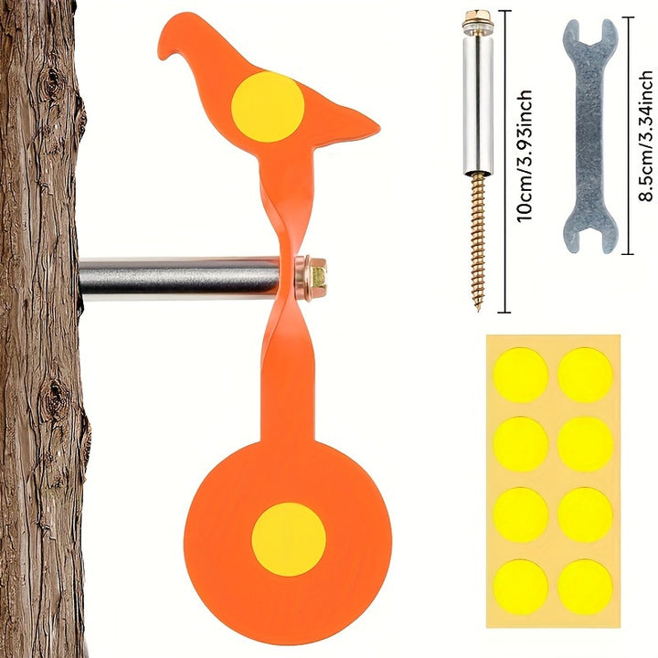55inch Bird Hanging Stainless Steel Target 3MM Thick Bidirectional Rotating Target Outdoor Slingshot BB Air Gun Practice Aiming Target Hunting Accessory Target Paper Set