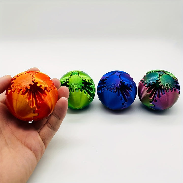 StressRelief Gear Ball  3D Printed 599cm Diameter Colorful Gradient Design Unique Home  Office Decor Ideal Party Favor  Creative Gift For Ages 14