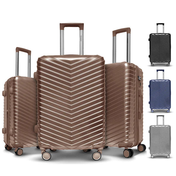 Chevron President PolyCarbonate 3pc Set Luggage (28"/24"/20") - TJRADAV