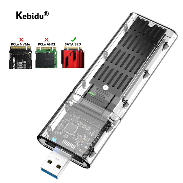 Kebidu M2 SSD CASE SATA الشاسيه M.2 إلى USB 3.0 SSD محول ل PCIE NGFF SATA M / B مفتاح SSD صندوق القرص ل 2230/2242/2260/2280 مللي متر