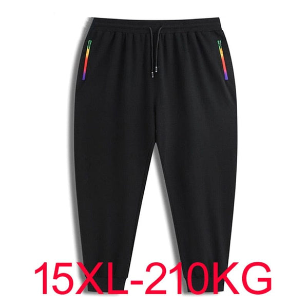 ربيع الخريف الرجال السراويل الرياضية sweatpants حجم كبير 8XL 11XL 12XL 15XL كبيرة الحجم السراويل المعتاد مرونة سستة فضفاضة 85-210 كجم