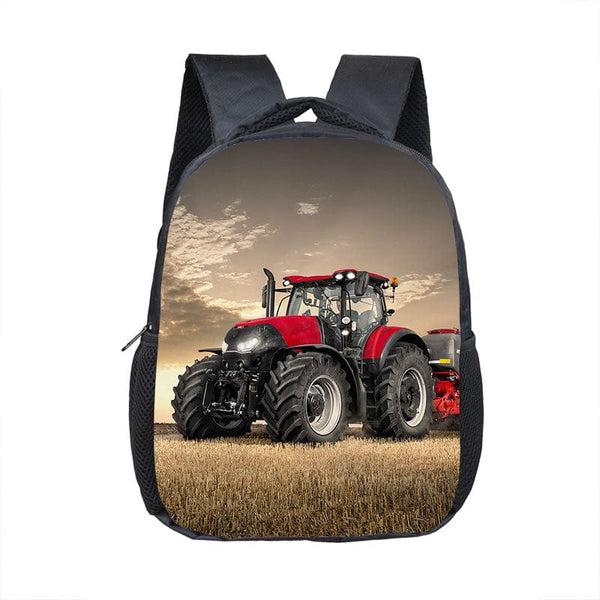 12 Inch Farm Tractor Print Children School Bags Boys Girls Kindergarten Backpack Baby Toddler Bags Kids Book Bag