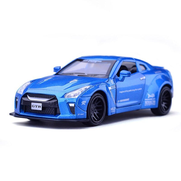 1:32 for GTR Sports-car Model Car Diecast Metal Alloy Simulation Pull Back Vehicles Cars Lights Toys for Kids