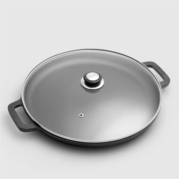 Double ear cast iron pan Uncoated pot Raw iron pot with cake in hand Household pancake pan non-stick wok Thickened pancake pan