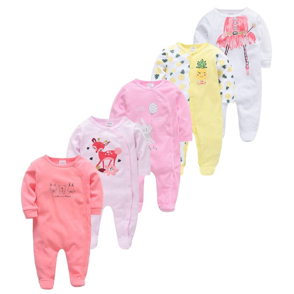 Honeyzone 5pcs Baby Pyjamas Girl Boy Pijamas Bebe Fille Cotton Breathable Soft Ropa Bebe Newborn Sleepers Baby Pjiamas  Pajama