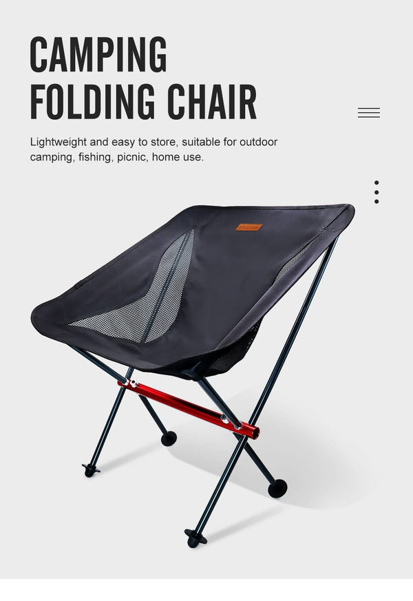 PACOONE Travel Ultralight Folding Chair Detachable Portable Moon Chair Outdoor Camping Fishing Chair Beach Hiking Picnic Seat