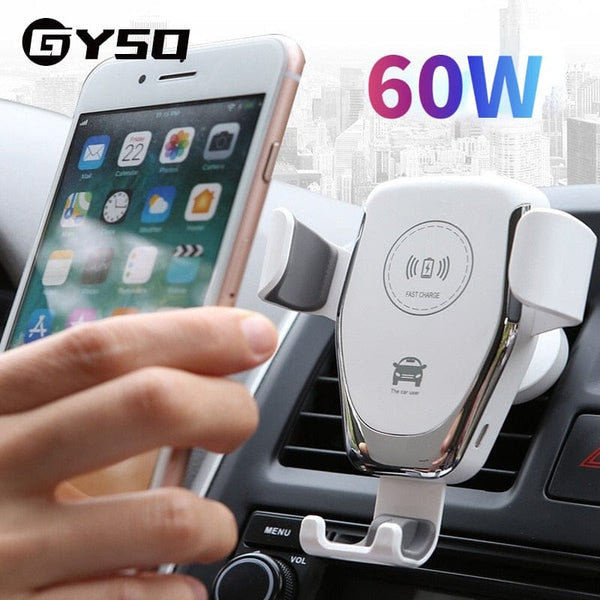 60W Fast Qi Car Wireless Charger For iPhone 13 12 11 Pro XS Max XR X Samsung S10 S9 Wireless Charging Phone Car Holder Chargers