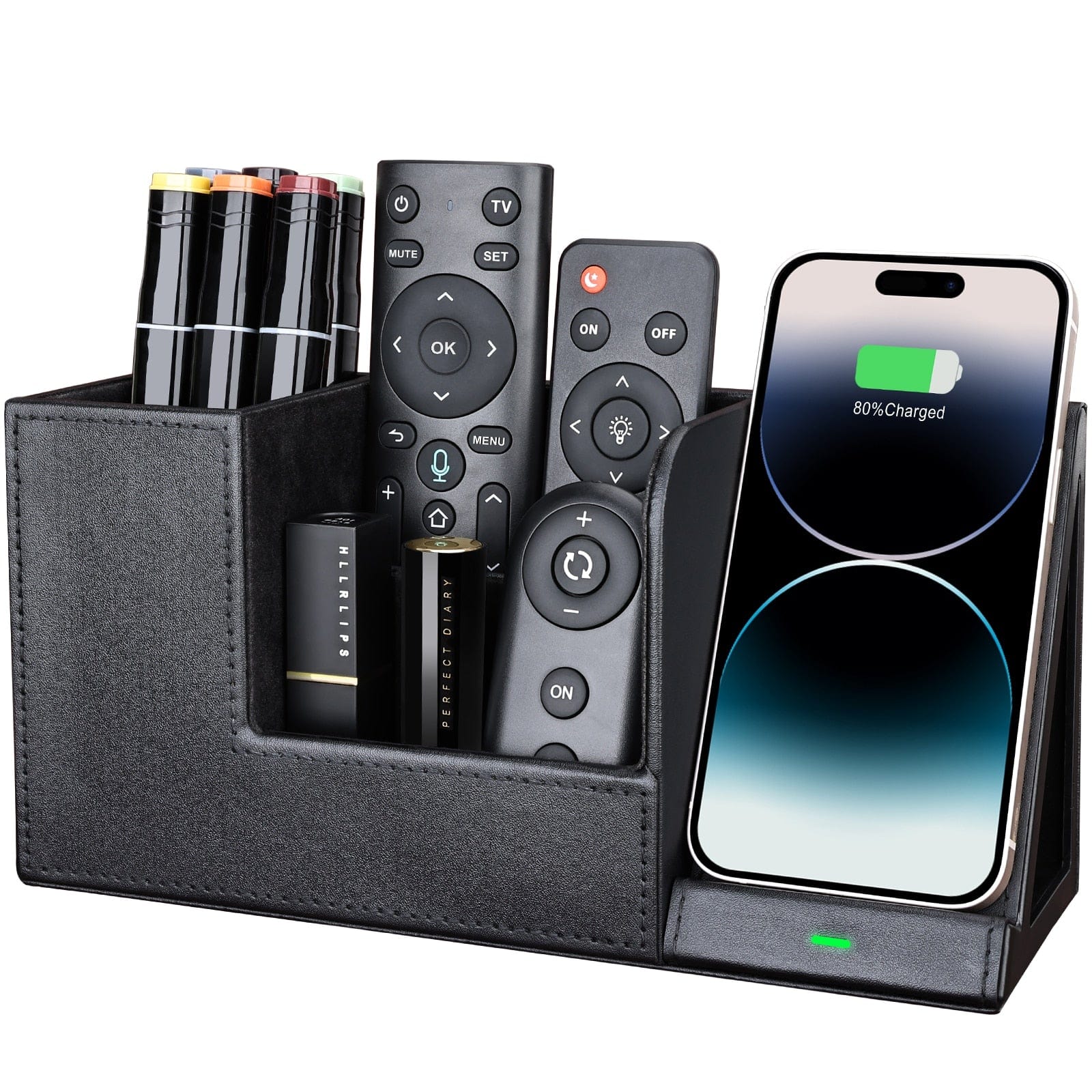 Multi-functional Desk Accessories Storage Box with 10W LED Fast Wirele ...
