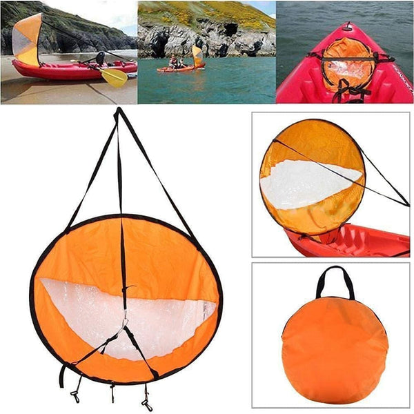 Kayaks Downwind Wind Paddle Sail With Clear Window Portable Foldable Kayak Thruster Accessories For Surfboard Ocean Boat