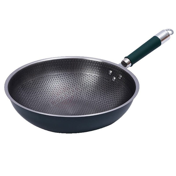 32cm  Stainless Steel Frying Pan with Stay-Cool Handle,Dishwasher and Oven Safe,Non Stick,Works with Induction Cooktop Gas